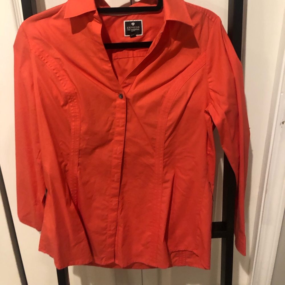 Express coral color button down